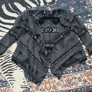 Sky Women's Charcoal Geometric Cardigan